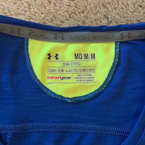 Blue Under Armour Semi Fitted Heat Gear Tank - Picture 4 of 9